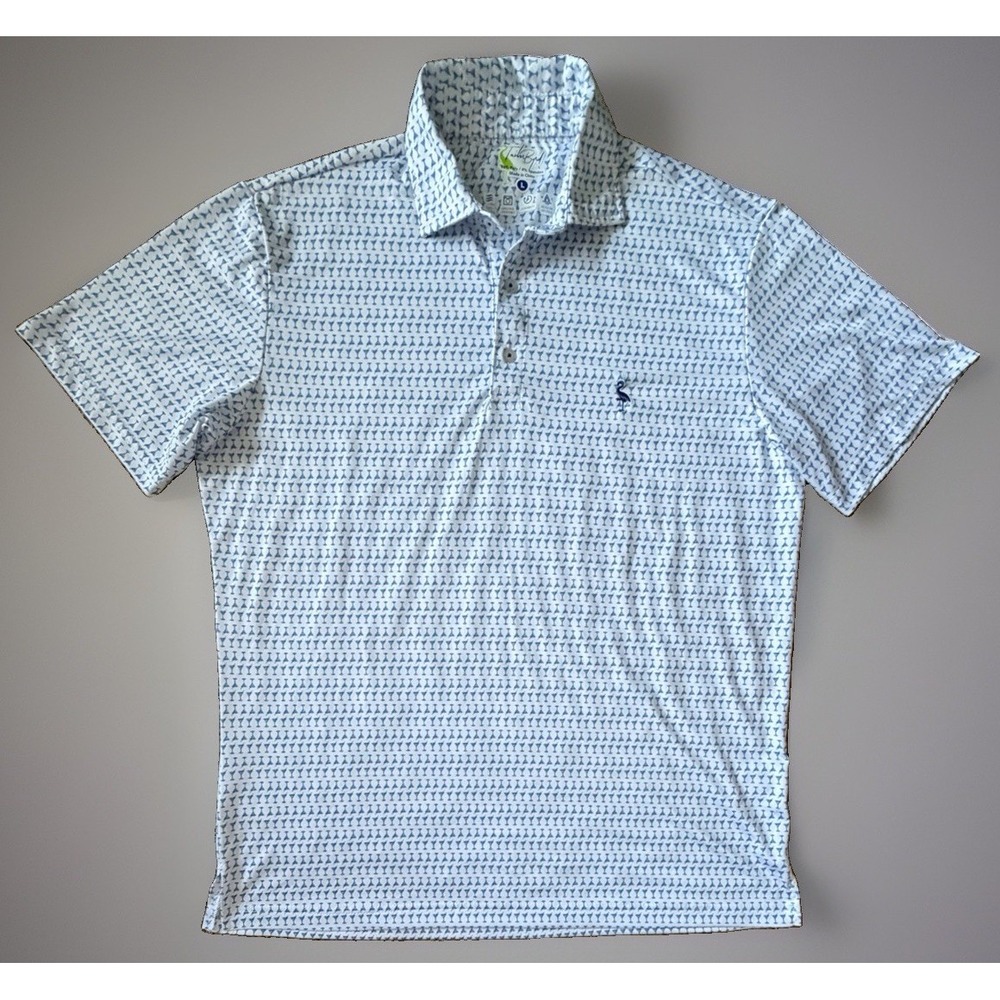 Tailorbyrd Golf Short Sleeve Polo Shirt Cocktail Martini Theme Logo Large JBHS